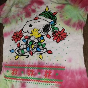 Snoopy & Woodstock Christmas Tee Juniors Size L